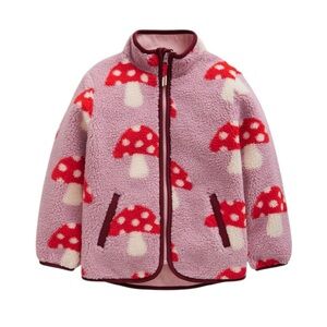 Mini Boden Toadstool Mushroom Pattern Fleece Jacket | size 4-5Y